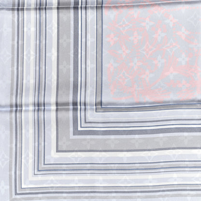 Louis Vuitton Silk LV Monogram Square Scarf Grey 3 of 4