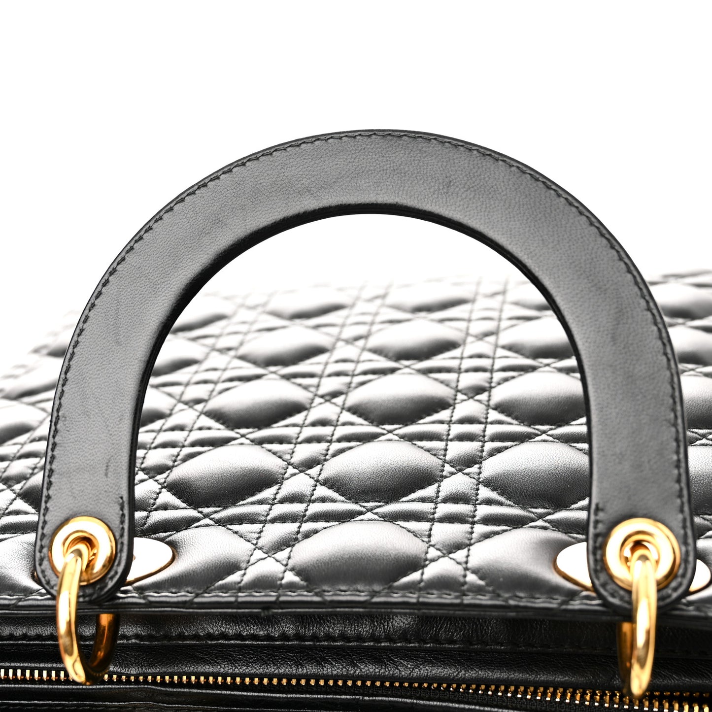 Lambskin Cannage Large Lady Dior Black