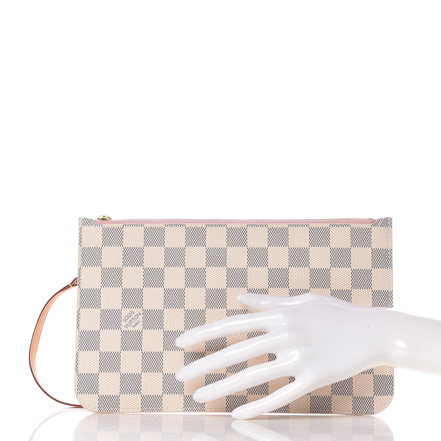 Louis Vuitton Damier Azur Neverfull MM GM Pochette Rose Ballerine 2 of 8