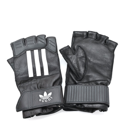Gucci X ADIDAS Nappa Fingerless Short Gloves 8.5 S Black 1 of 4
