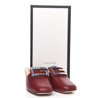 Gucci Malaga Kid Crystal Square G Madelyn Mules 36.5 Romantic Cerise 9 of 9
