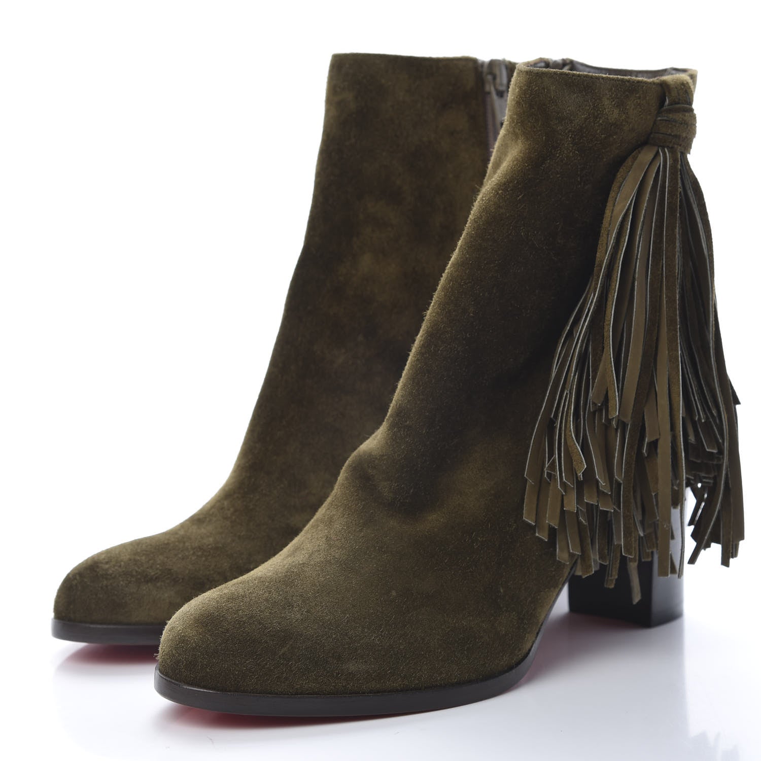 Christian Louboutin Veau Velours Jimmynetta 70 Ankle Boots 37 Bronze Tomoro Luc 3 of 12