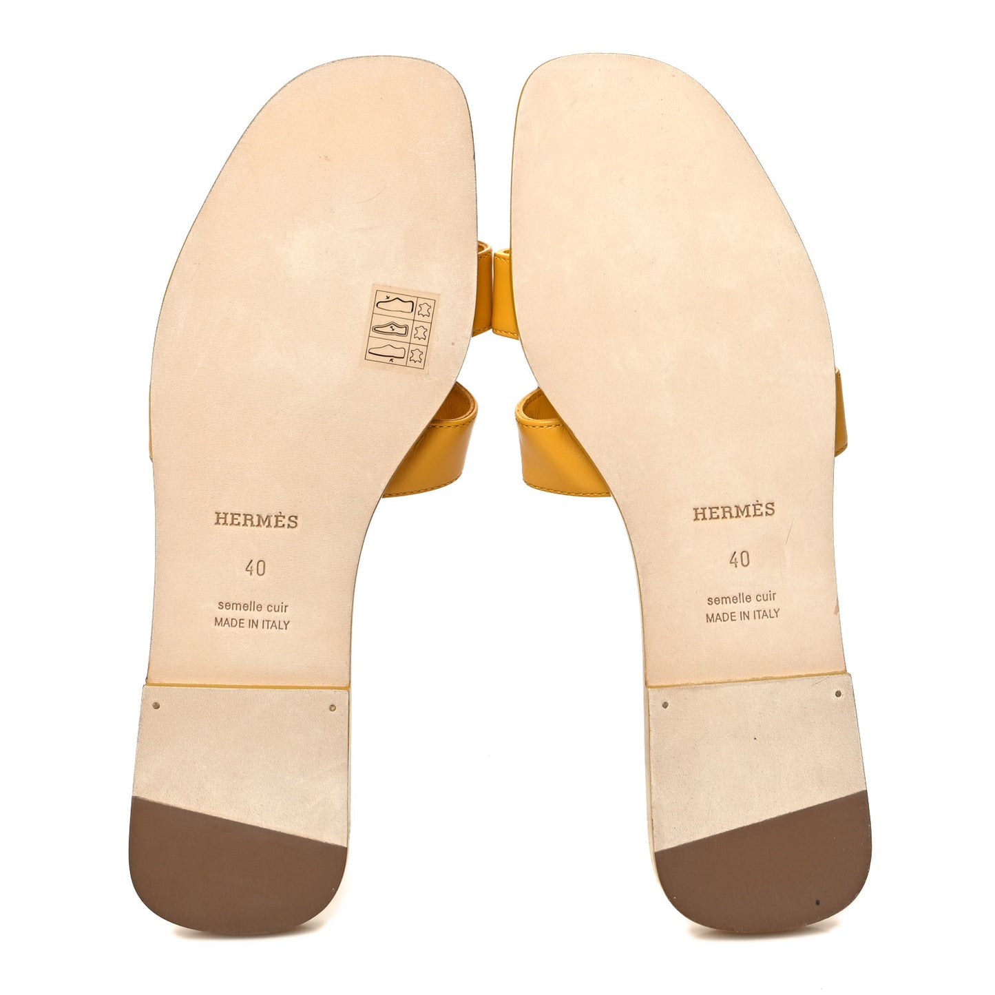 Box Calfskin Oran Sandals 40 Jaune Citron