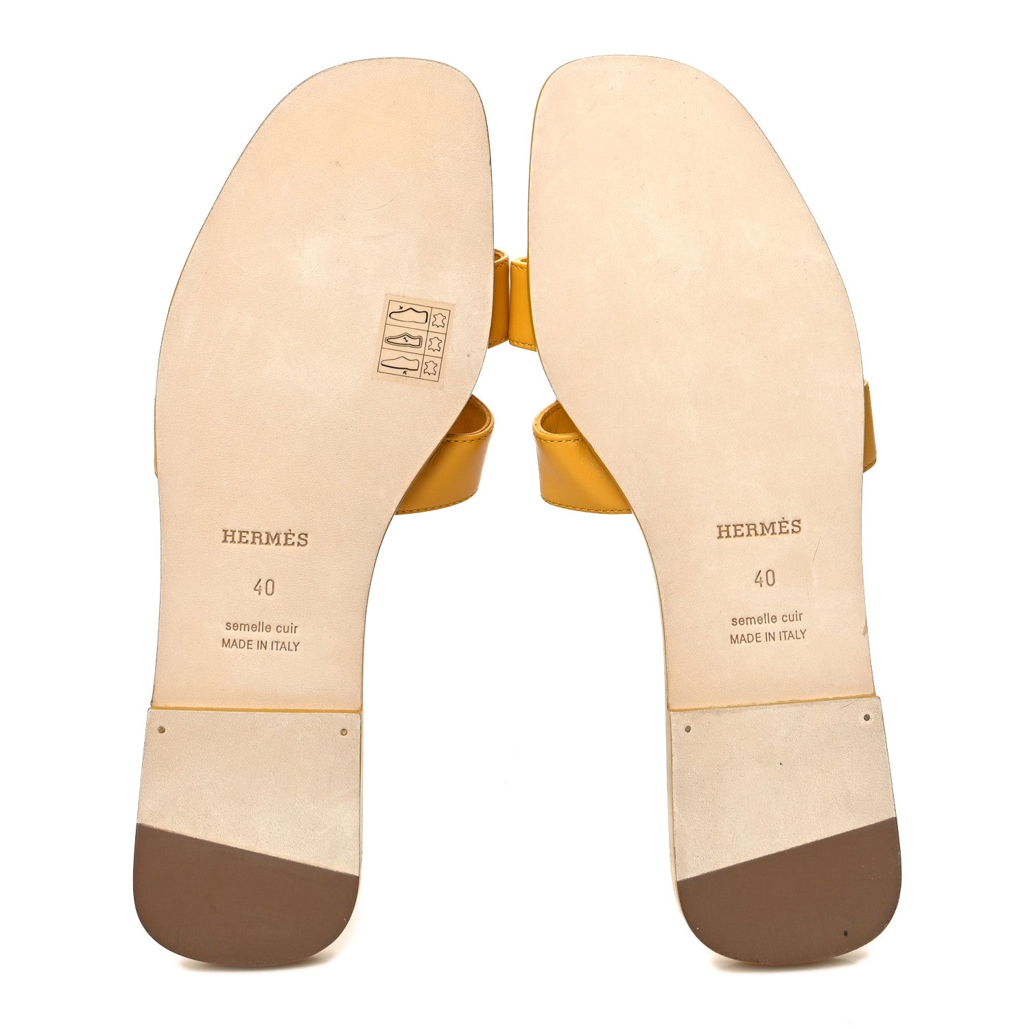 Hermes Box Calfskin Oran Sandals 40 Jaune Citron 5 of 8