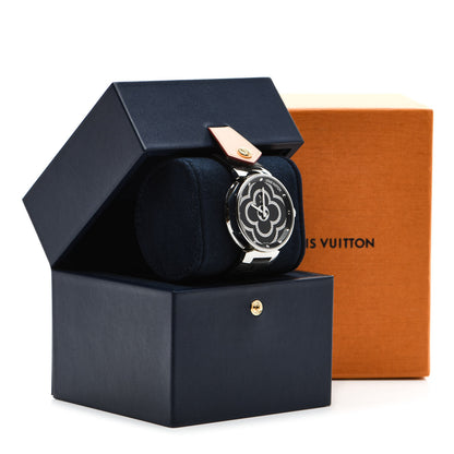 Louis Vuitton Stainless Steel Rubber Diamond 39mm Tambour Moon Devine Quartz Watch 5 of 5
