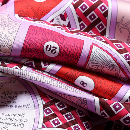 Hermes Silk Le Tour Du Monde En 63 Cases Scarf 90 Fuchsia Mauve White 4 of 5