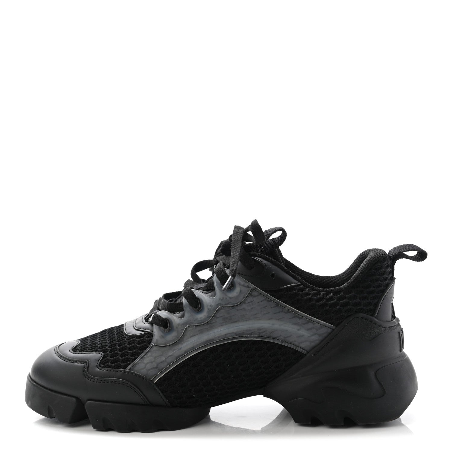 Christian Dior Mesh Calfskin Womens D-Connect Sneakers 38 Black 1 of 10