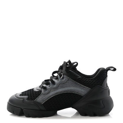 Christian Dior Mesh Calfskin Womens D-Connect Sneakers 38 Black 1 of 10