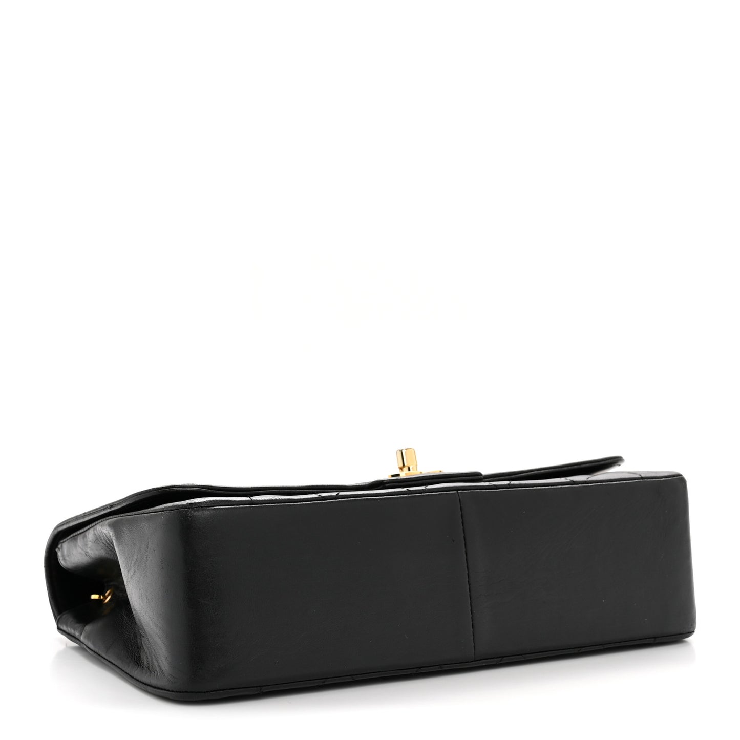 Lambskin Medium Single Flap Black