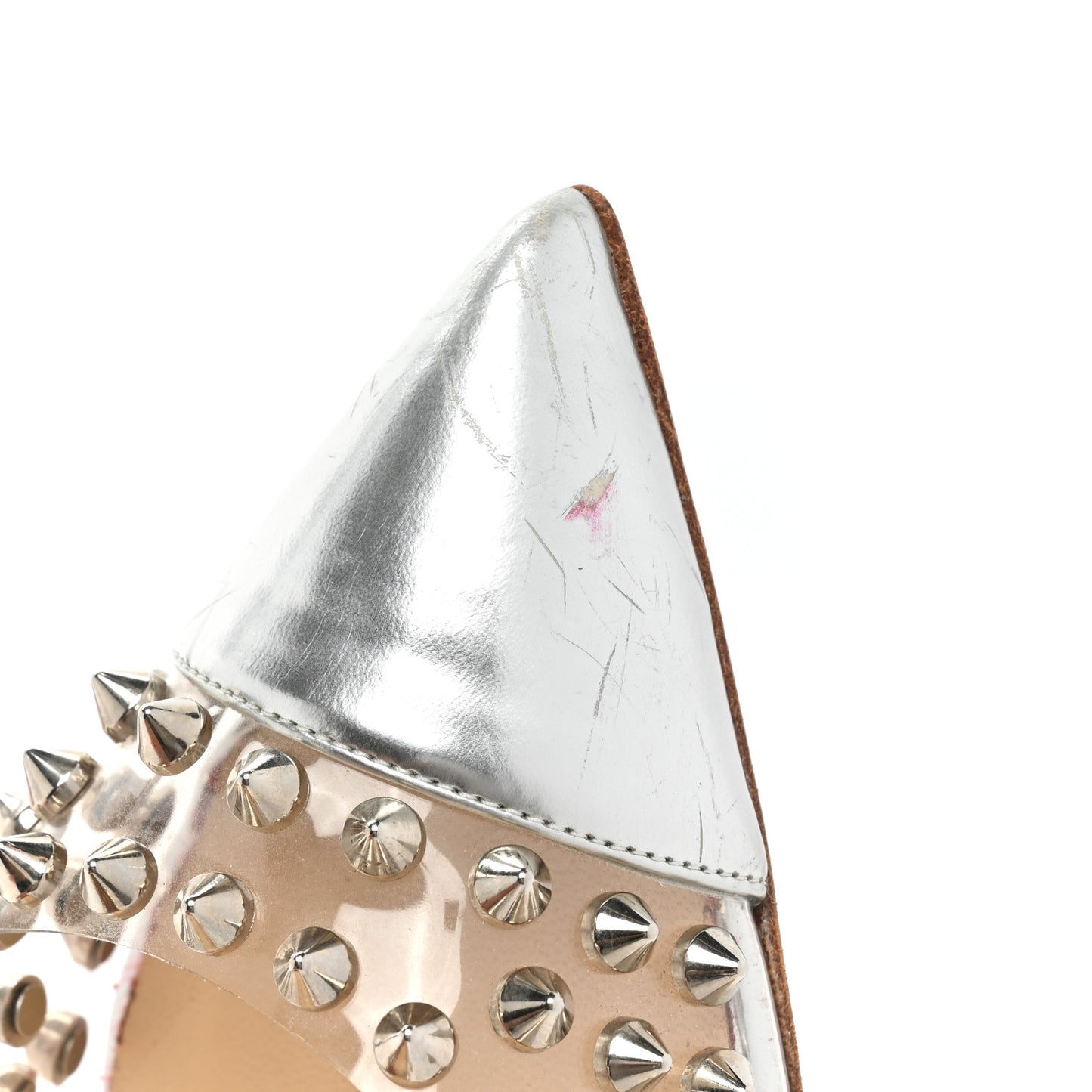 PVC Metallic Gloss Spike Me 100 Pumps 38 Silver