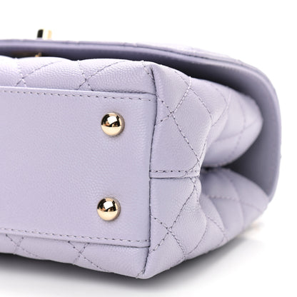 Chanel Caviar Quilted Mini Coco Handle Flap Light Purple 9 of 10