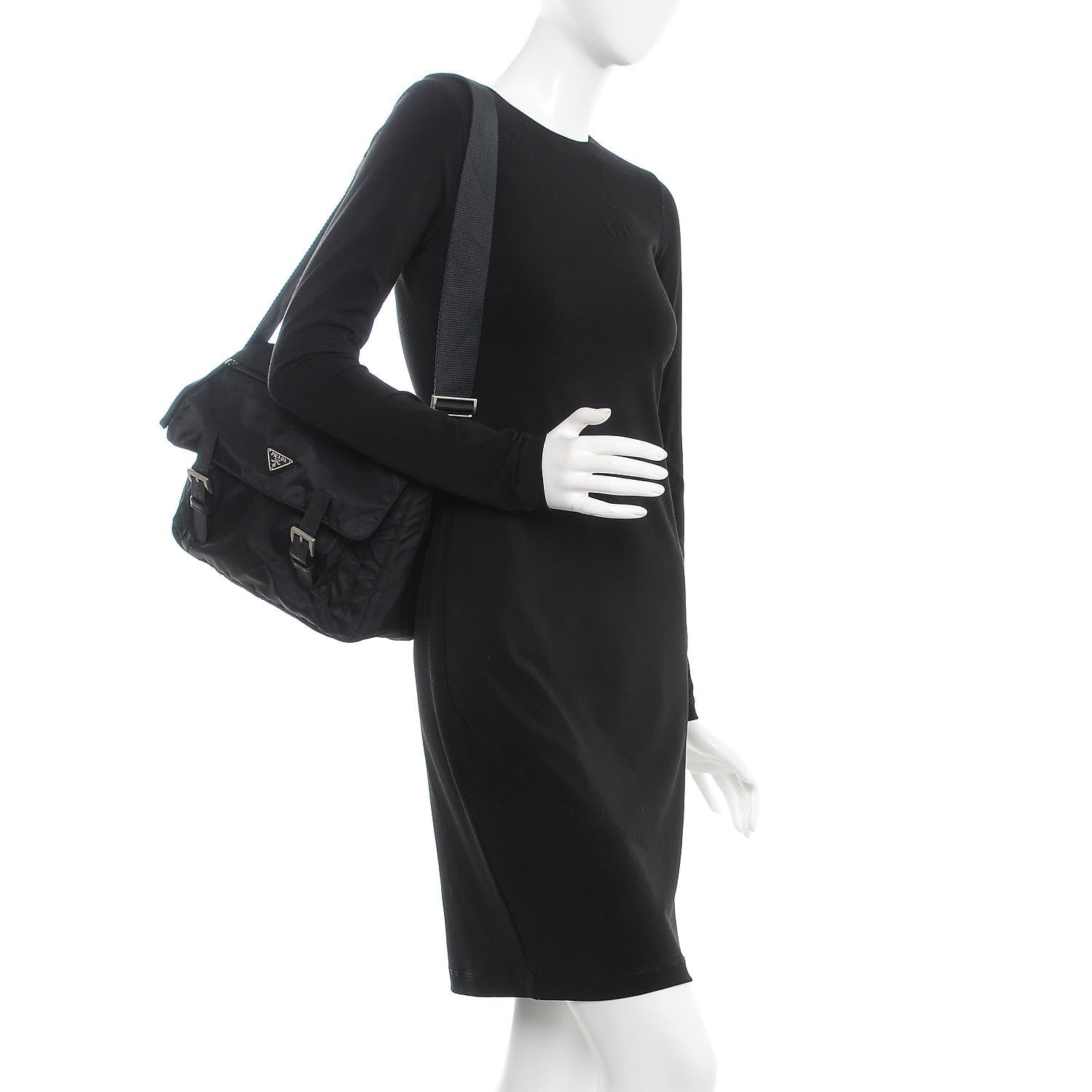 Prada Nylon Vela Messenger Bag Black 2 of 9