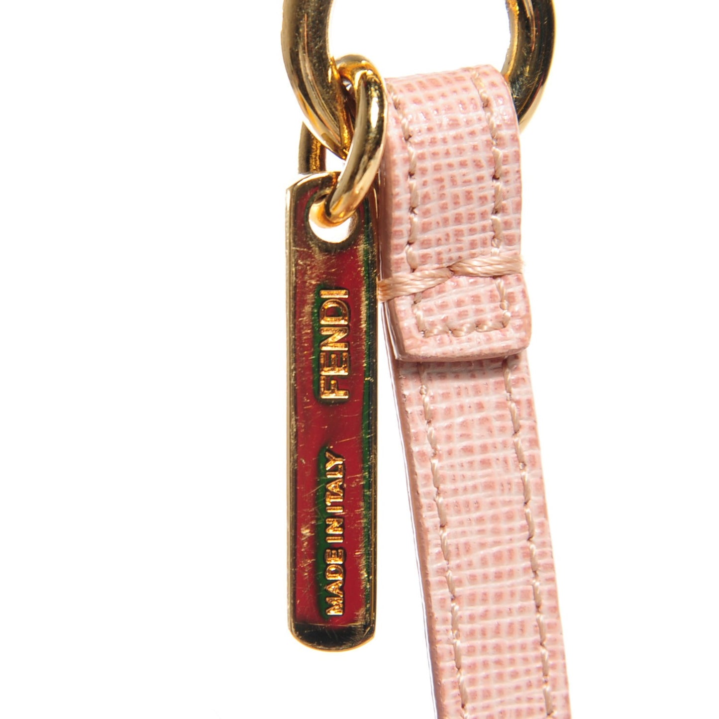 Fox Fur Pom Pom Bag Charm Beige Light Pink