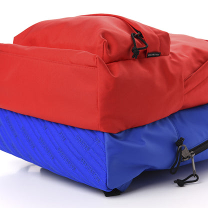 Balenciaga Nylon Logo Embroidered Double Pack Backpack Red Blue 6 of 10