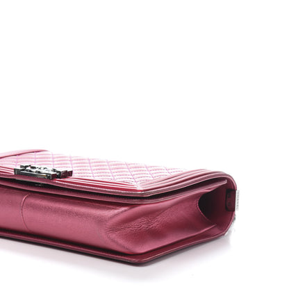 Chanel Metallic Patent Quilted New Medium Boy Flap Fuchsia 11 of 12