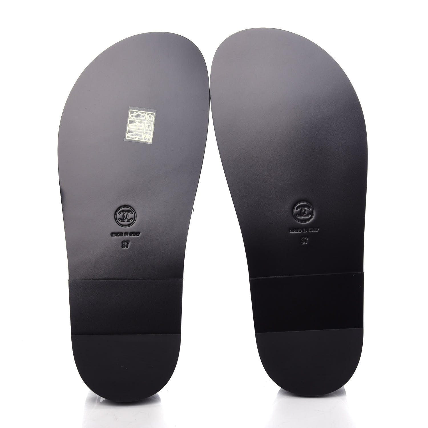Chanel Grained Calfskin Velcro Dad Sandals 37 Black 6 of 10