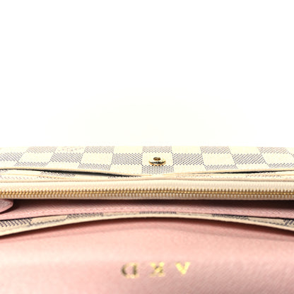 Louis Vuitton Damier Azur Emilie Wallet Rose Ballerine 8 of 11