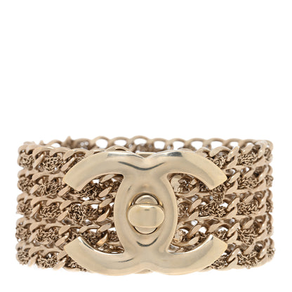 Chanel Metal CC Turnlock Multistrand Chain Bracelet Gold 1 of 5