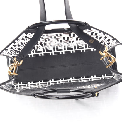 Fendi TPU FF Vitello Century Plexiglass Medium Runaway Shopper Tote Black 5 of 9