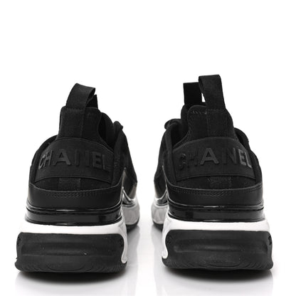 Chanel Velvet Calfskin Mixed Fibers CC Sneakers 38.5 Black 5 of 8