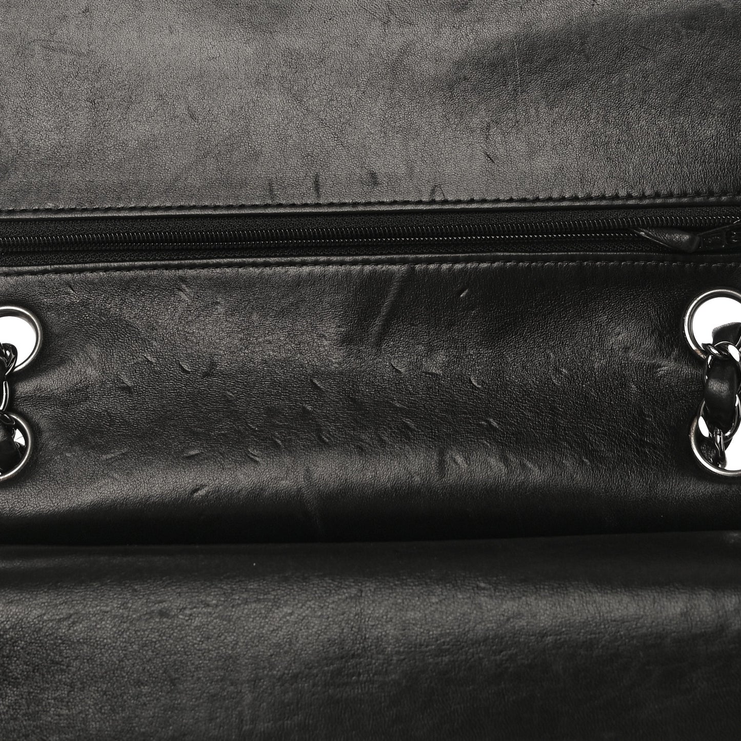 Metallic Tweed Medium Double Flap Black White