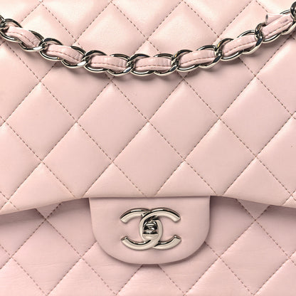Chanel Lambskin Quilted Jumbo Double Flap Light Pink 8 of 14