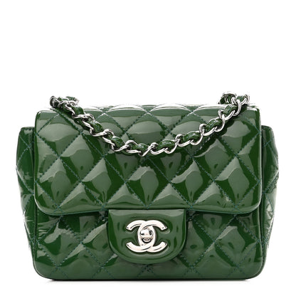 Chanel Patent Quilted Mini Square Flap Green 1 of 9