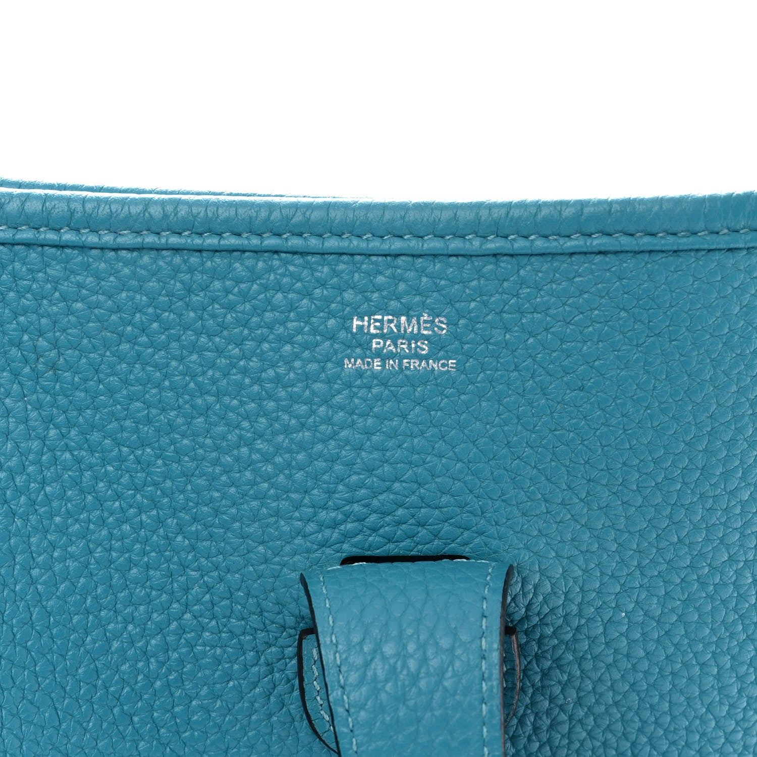 Hermes Taurillon Clemence Evelyne III GM Turquoise 6 of 15