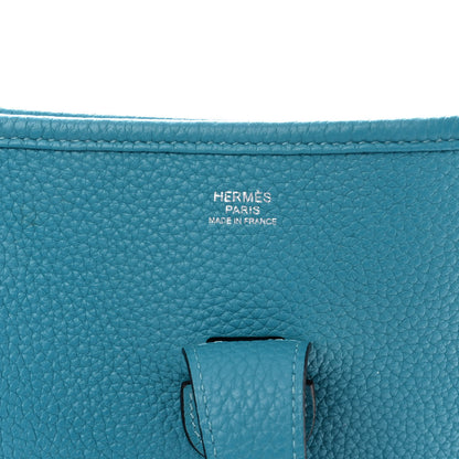 Hermes Taurillon Clemence Evelyne III GM Turquoise 6 of 15