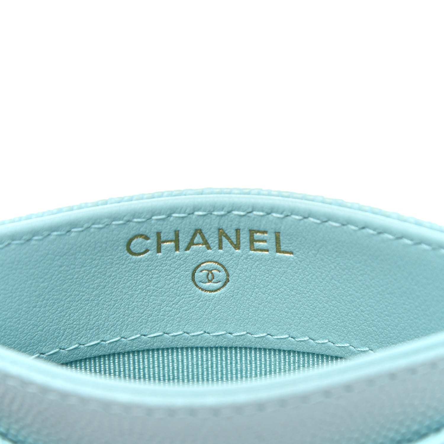 Chanel Caviar Quilted Card Holder Light Blue 6 of 8