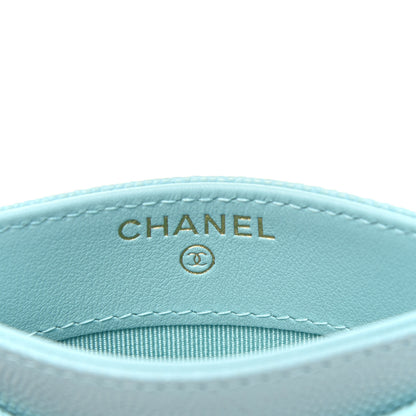 Chanel Caviar Quilted Card Holder Light Blue 6 of 8