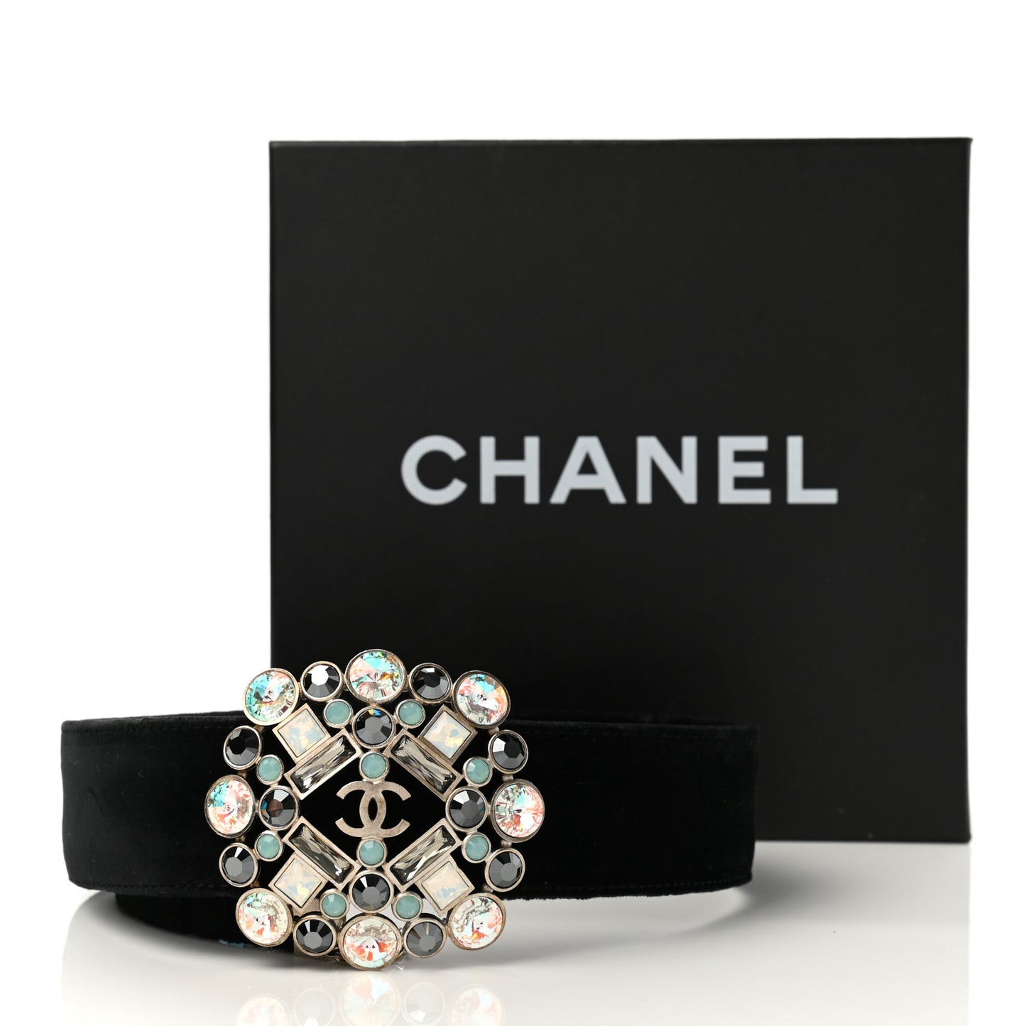 Velvet Gripoix Crystal Belt 80 32 Black