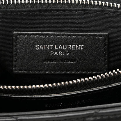 Saint Laurent Calfskin Y Quilted Monogram Medium Loulou Satchel Black 6 of 17