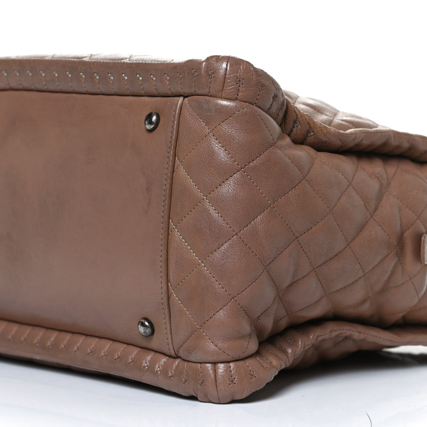 Calfskin Quilted Istanbul Shoulder Bag Beige