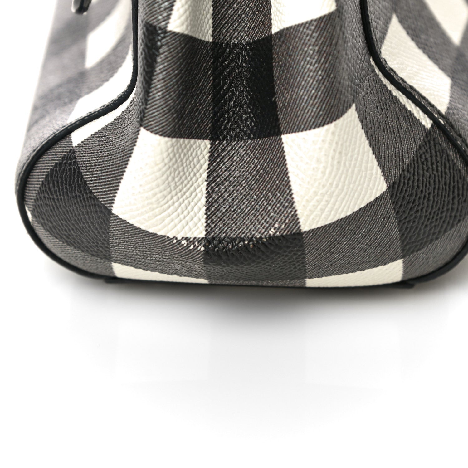 Dolce & Gabbana Dauphine Print Checker Medium Miss Sicily Satchel Black White 15 of 18