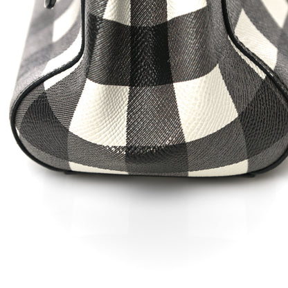 Dolce & Gabbana Dauphine Print Checker Medium Miss Sicily Satchel Black White 15 of 18