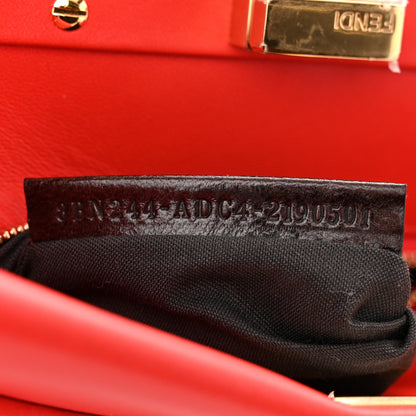 Fendi Shearling Nappa Macro FF 1974 Mini Peekaboo Iconic Satchel Tulipano Georgia Poppy 7 of 10