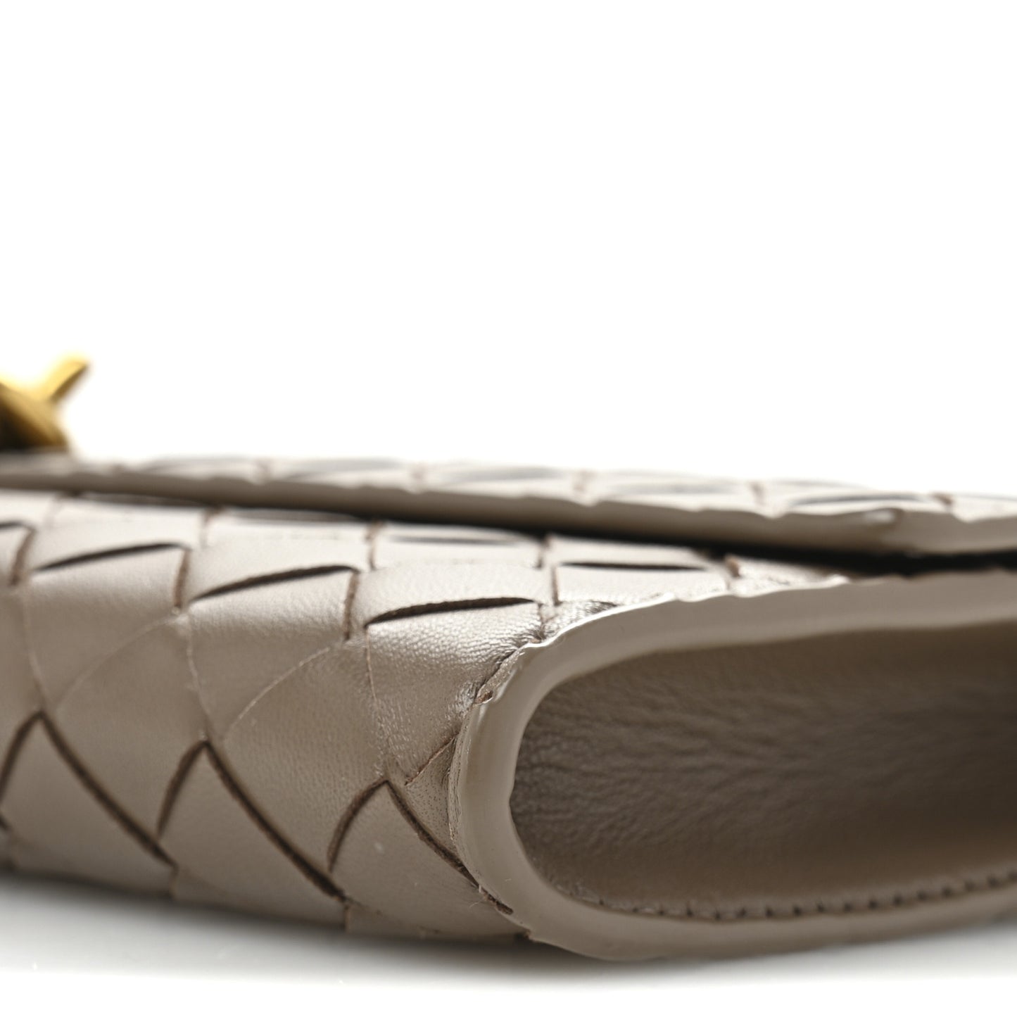 Nappa Intrecciato Long Andiamo Top Handle Clutch Pinecone