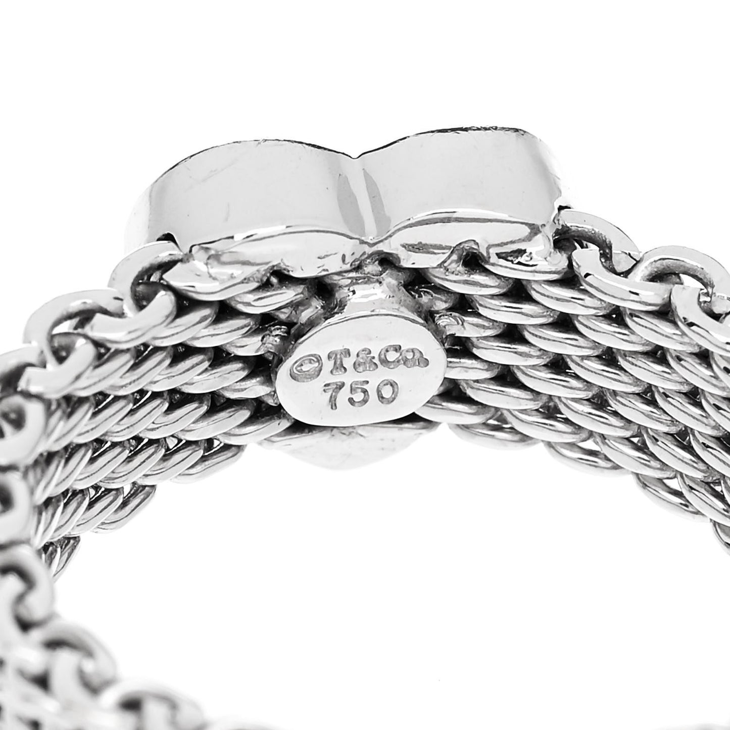 White Gold Diamond Somerset Mesh Heart Ring 51 5.75
