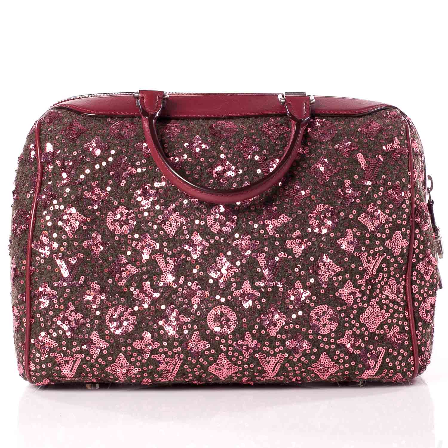 Louis Vuitton Sequin Monogram Sunshine Express Speedy Burgundy 4 of 10