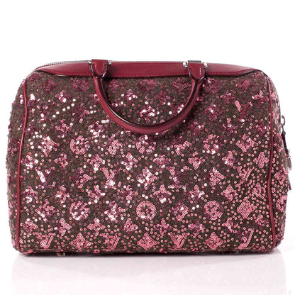 Louis Vuitton Sequin Monogram Sunshine Express Speedy Burgundy 4 of 10