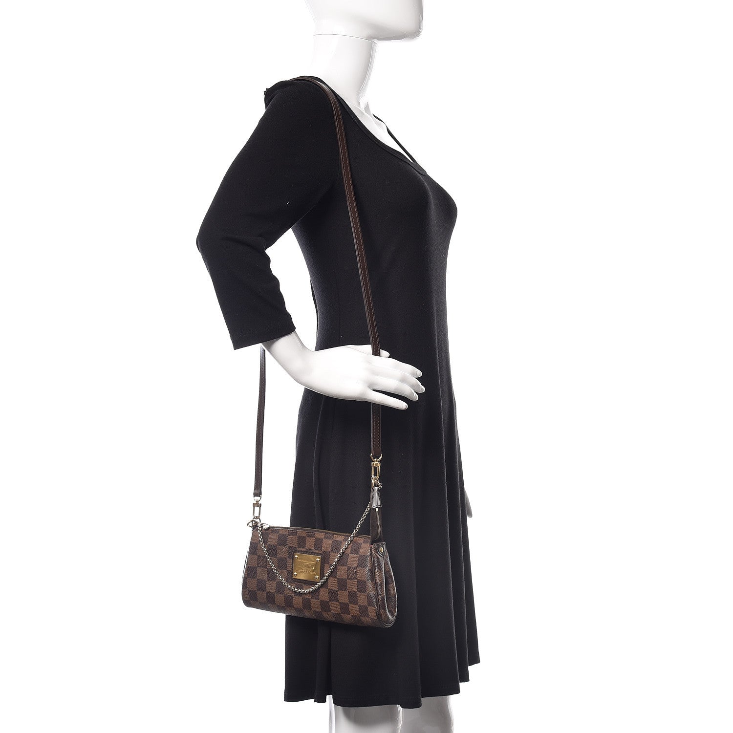 Louis Vuitton Damier Ebene Eva Clutch 2 of 8