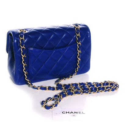 Chanel Lambskin Quilted Mini Flap Dark Blue 3 of 9