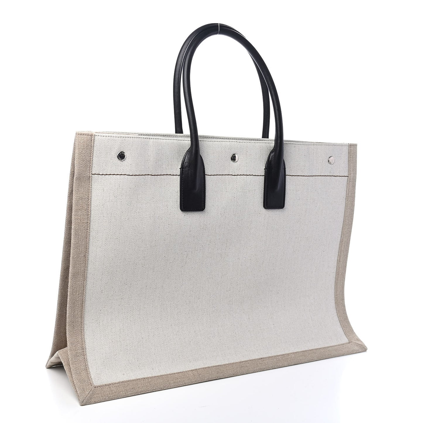 Linen Calfskin Rive Gauche Tote Optic White