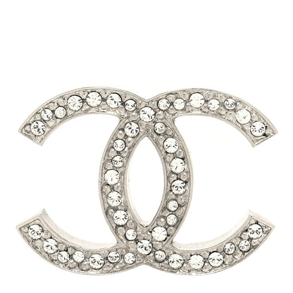Chanel Crystal CC Brooch Silver 1 of 3
