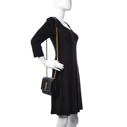 Saint Laurent Patent Calfskin Matelasse Monogram Small Vicky Chain Bag Black 2 of 11