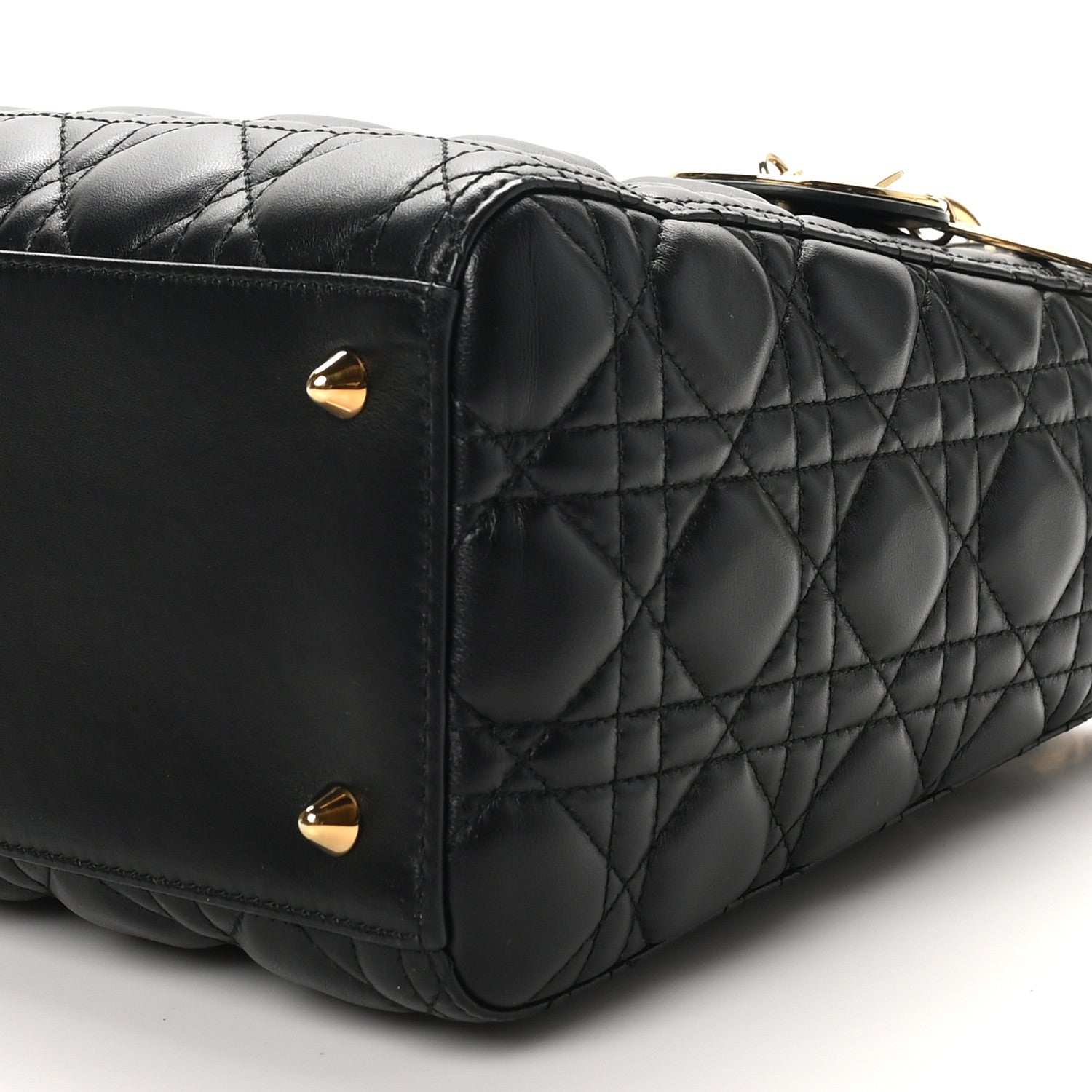 Christian Dior Lambskin Cannage Medium Lady Dior Black 10 of 10