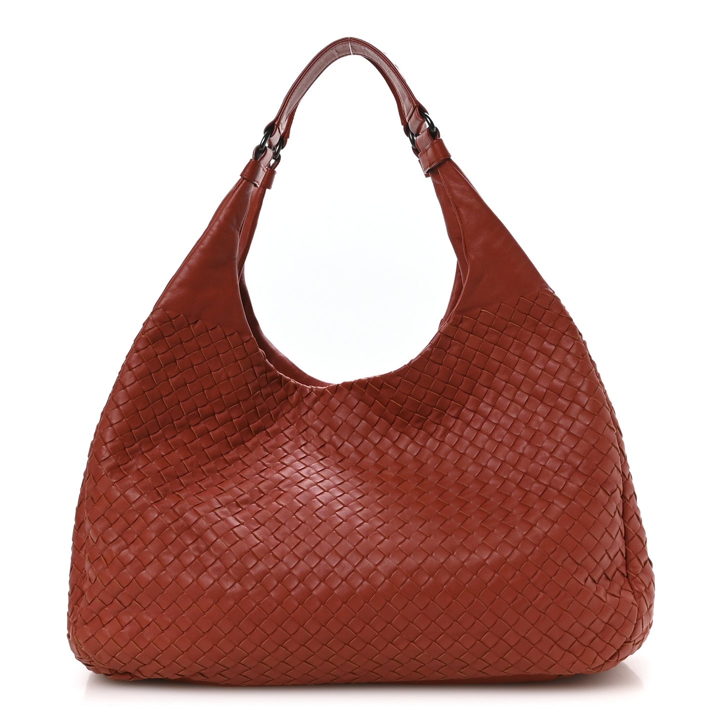 Nappa Intrecciato Large Campana Hobo Brique