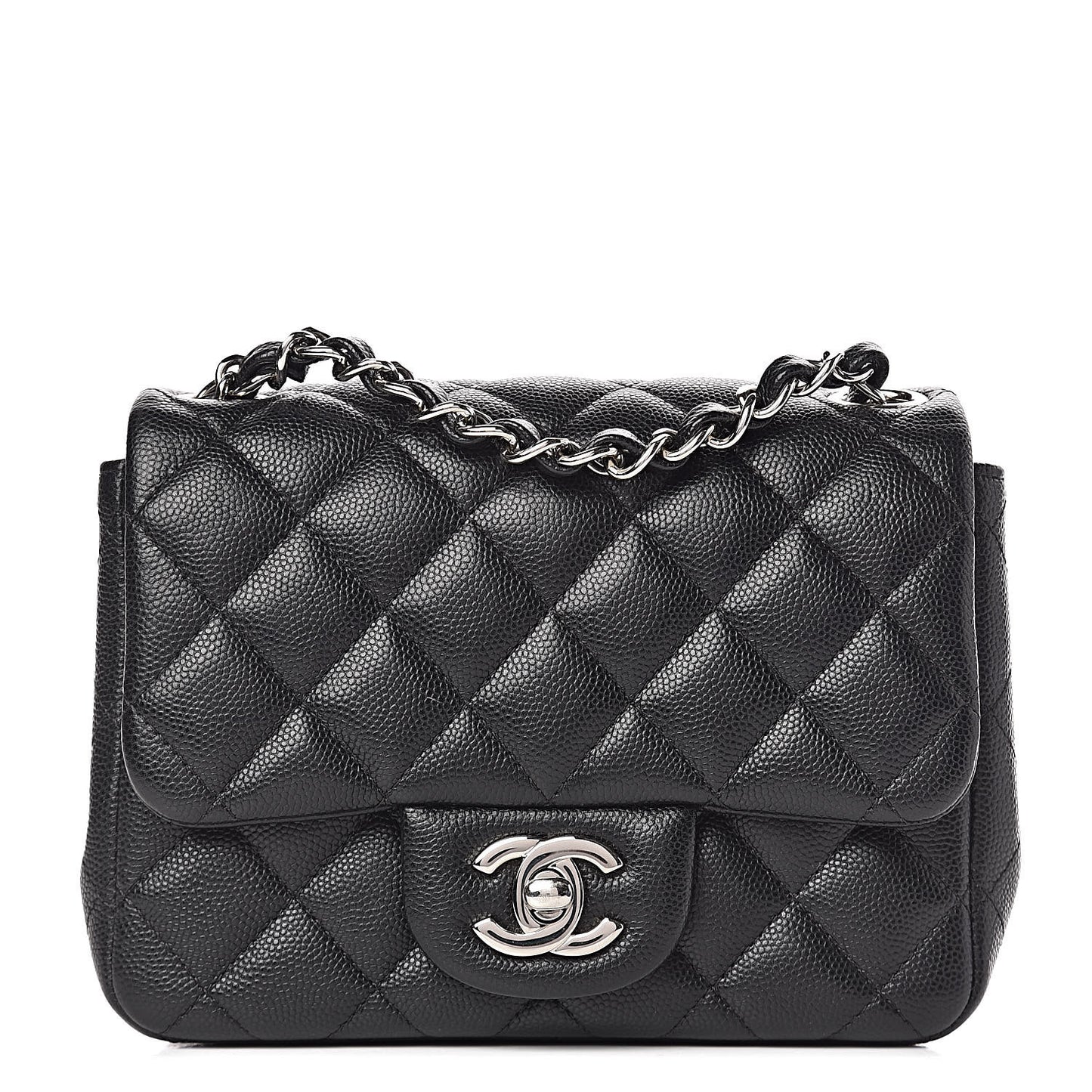Caviar Quilted Mini Square Flap Black