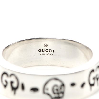 Gucci Sterling Silver Narrow GucciGhost Hamlet Skull Ring 54 6.75 4 of 4